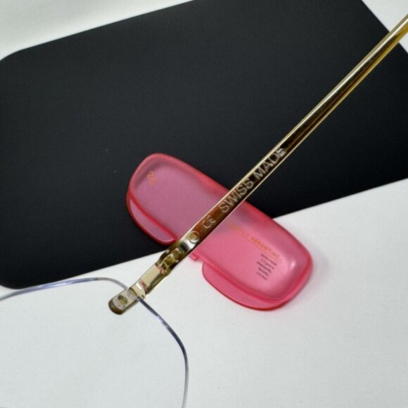 Eyephorics Eyeglasses  Clear Brown Swiss Rimless Frame Only  Read - Picture 4 of 12